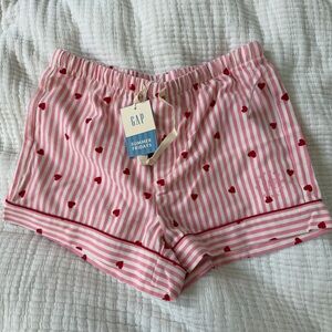 GAP x Summer Fridays Striped Heart Pajama Shorts S